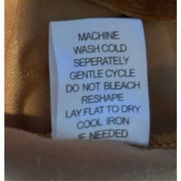 Torn Ronny Kobo Gold Mimi Sabrina Velvet Bell Sleeved Crop  Top - Picture 7 of 7